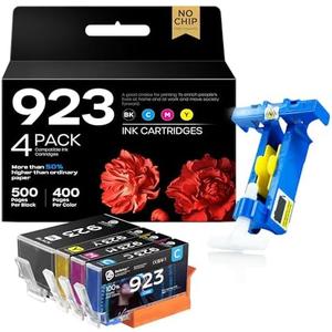 belietop 923 Ink Cartridges (Without Chip) Work for HP 923 923XL Ink Cartridges Combo Pack Compatible with HP OfficeJet 8120 8122e 8123 OfficeJet Pro 8130 8135e 8138e 8139e Printers- 4 Pack