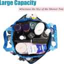 Mesh Shower Caddy Basket, 8 Large Pockets Quick Dry Shower Tote Bag, Portable Bathroom Caddy for College Dorm, Blue