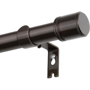 Curtain Rods Bronze 32 to 144 Inches, HOTOZON 1 Inch Heavy Duty Curtain Rods for Windows 111 to 140 Inches(9.2-11.6 ft), Telescoping Adjustable Drapery Rod with Simple End Cap Finials