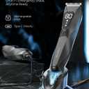 Pubic Hair Trimmer for Man - Cordless Body Hair Trimmer for Men - Electric Ball Shaver with Display & Light - Waterproof Wet/Dry Groomer kit for Groin - 4000K Light - Cosmic Black