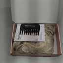 REECHO Clip in Hair Extensions, 4PCS Blonde Hair Extensions 24" Thick Long Beach Waves hair extensions HE003 Invisible Lace Weft Natural Soft Hairpieces for Women  Platinum Blonde