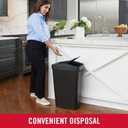 Rubbermaid Swing Top Waste Container for Home and Kitchen, Easy Access Disposal and Slim Modern Trash Can with Lid, 12.2 Gallon Capacity, Blac, for Home/Kitchen/Garage/Apartment