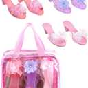 3 Pack Dress Up Kids Royalty Heels - Pretend Play High Heels for Kids, Princess Play Dress Shoes - Toddler Size 7-10 (Pink/Purple)