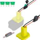 Power Wheel Adapter Compatible for Ryobi 18V Battery with 30A Fuse & Wire terminals, Power fit for Rc Car, 14 Gauge Robotics, Rc Truck, DIY, Compatible for Ryobi 18V P108 P107 P102 P100 (Green)