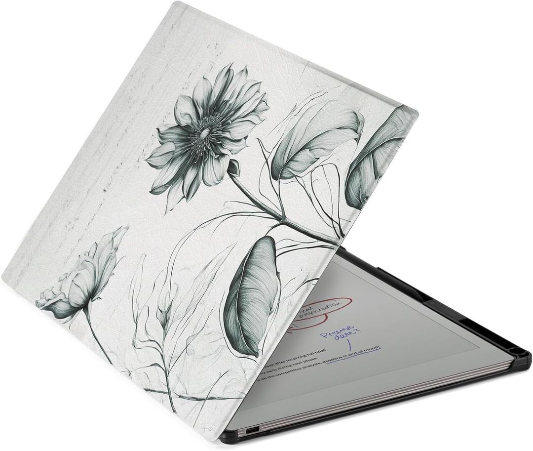 CoBak Case for 11.8" Remarkable Paper Pro Color Tablet 2024 Released- Smart Auto Sleep/Wake Folio Lightweight Protective Cover with Built-in Pen Holder and Nibs Holder (Drawing Sunflower)