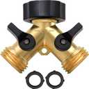 Twinkle Star Garden Hose Splitter 2 Way, Y Connector Brass Garden Hose Adapter (1 Pack)