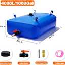 GHOSOONE 4000 L/1000 Gal Water Bladder Tank, Foldable Portable Water Storage Container, Emergency Water Bag for RV, Truck Bed, Fire Prevention, Drought Resistance, Blue