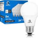E ENERGETIC LIGHTING Light Bulbs 60 Watt Equivalent, A19 Cool White LED Light Bulbs, 15000 Hrs E26 Base, 8W, 800LM, 4000K Light Bulb, ETL Listed, Non-Dimmable, 24-Pack