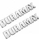 2Pc Silverado Duramax Hood Letter Logo Emblem Badge Adhesive Nameplate Replacement for 1500 2500 3500 (Chrome)