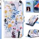 ULAK Compatible with iPhone 14 Plus Wallet Case with Card Holder [RFID Blocking], Flip Case for Women Girls PU Leather Kickstand Wrist Strap Shockproof Phone Case for iPhone 14 Plus 6.7'', Forest