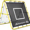 BAGAIL Soccer Rebounder Net, 4 x 4 Ft Pitch Back Baseball Softball Rebounder, Angle Adjustable Rebound Net for Control, Passing Practice, Easy Setup Bounce Back Net Gifts for Training