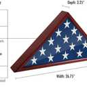 Americanflat Large Flag Display Case - Fits Folded 5x9.5' Burial Flags - Silhouette Collection - Display Box for Wall or Tabletop - Mahogany