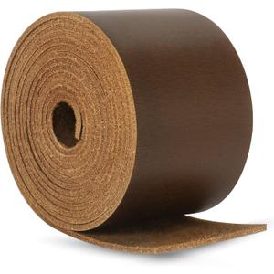 Ringsun 2 Inches Wide Flat Leather Straps for Crafts, Full Grain Leather Strips for Crafts, Tooling (2mm Thick 72.5 Inches Long Dark Brown)