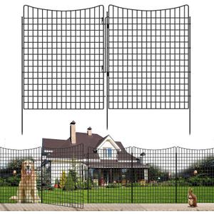 12 Panels 36 in(H) X 27ft(L) Dog Fence Outdoor for Yard with Lock, Garden Fence Animal Barrier, Decorative Metal Wire Fence Panel Tall Fencing for Garden, Patios, Flower Bed