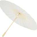  60 Pieces MBJZSL White Paper Umbrellas, 21 Inch Paper Parasol Umbrellas Chinese Japanese Style DIY Umbrellas Decorative Vintage Decor for Wedding Props