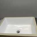 18 Inch White Rectangle Vessel Sink for Bathrooms 18.3" x 13.78" Small Undermount Bathroom Sink Ceramic Porcelain Under Counter Basin Sink with Overflow 465mm x 350mm Lavamanos Para Baos
