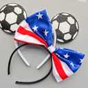 American Flag Bow Headband 4th of July Headband Soccer Hair Accessory Be Suitable for World Cup Party Supplies Women Decoration