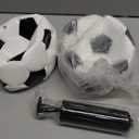 Durable 6" Mini Size 2 Training Soccer Ball Soft Sports Toy Ball for Toddlers, Kids Gift Black-White 2Pcs with 1 Plastics Pump