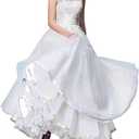Women's Ankle Length Petticoats Long Plus Size Wedding Slips Crinoline Underskirt for Prom Evening Wedding Dress (Purple)
