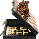 BIVOMON Chess Magnetic Wooden Chess Set 15" Unique Chess Board Game with Chess Pieces Storage Slots, Tournament Portable Folding Travel Chess Sets for Kids Adults Beginner and Pros, 2 Extra Queens