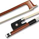 BlissKiss Brazilwood Cello Bow - Handmade with Natural Horsehair, Ebony Frog, and Nickel Silver Winding  Perfect Balance and Superior Sound Quality (4/4 CELLO BOW)