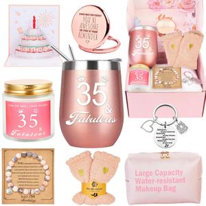 35th Birthday Gifts for Women Her, Happy 35th 35 Year Old Birthday Basket Gifts Box for Women Best Friends Female Daughter Sister Her Girlfriend Coworker Bestie Birthday Unique