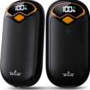 Hand Warmers Rechargeable - Electric Hand Warmer Rechargeable 2 Pack, LED Digital Display, 4 Heat Levels Reusable, USB, Magnetic Portable Handwarmers for Golf/Camping/Hunting, Gift for Women, Men, Black Mini