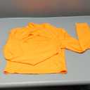 Women's Stretch Cutout Tee Long Sleeve Turtleneck Crop Top T Shirts (Medium, Orange)