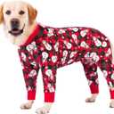 Dog Recovery Suit After Surgery Female Male, Medium Large Dog Neuter Shirt Cone Alternatives Prevent Licking Surgical Onesies (Xmas Snowman, XL)