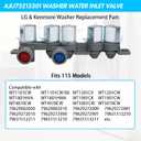 5221EA1008F AJU73213301 LG Washer Water Inlet Valve AJU75152601 2025 Upgrade for Kenmore WT5680HWA WT7200CW WT5170HV WT4970CW WT1201CW, Replaces 5221EA1008F AP6308239 TAW35618287 PS3527446