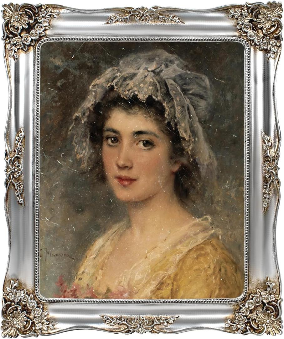 Silver Picture Frame 8x10 Vintage Victorian Picture Frames Antique Gothic Baroque Ornate for Wall or Tabletop Display, Fits 8x10 or 5x7 Photo with Mat