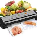 MEGAWISE 2025 Powerful Vacuum Sealer Machine | Compact Design | One-Touch Automatic | Seal in 10-20 Seconds | Dry, Moist, Wet, and Cold Modes | With 10 Vacuum Bags & Built-in Cutter (Grey)
