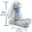 14" Blue Bunny Stuffed Animals for Kids and New Born Babies,Huggable Rabbit Plush Toy with Bow for Boys and Girls,Great Gifts on Baby Shower,Birthday,Children's Day,Christmas