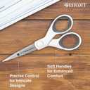 Westcott 5-Inch Micro-Tip Fabric Scissors with Titanium-Bonded Blades - Craft Scissors for Paper and Fabric, Sewing, and More