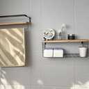 Floating Shelves Bathroom,Set of 3 Wall Mounted Shelves with Storage Baskets,Wall Shelves for Bathroom Wall Organizer,Over Toilet