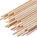 HOPELF 50PCS Bamboo Dowel Rods - 1/4 x 12 Inch, Assorted Hardwood Sticks for Crafts, Cake Dowels & DIY Projects