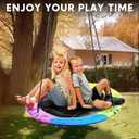 TURFEE 40" Saucer Tree Swing for Kids Outdoor, 900Lb Weight Capacity, Waterproof Swing Seat with Adjustable Hanging Straps for Children Playground Backyard (Rainbow)