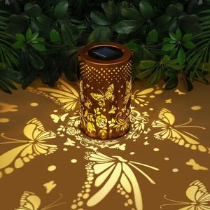Solar Lanterns Outdoor Waterproof, Butterfly Birthday Gifts for Women Men, Hanging Solar Lantern for Yard, Patio, Porch, Backyard, Landscape, Garden Decor