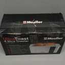 Mueller UltraToast Full Stainless Steel Toaster 4 Slice, Long Extra-Wide Slots for Bagels and Waffles, 6 Browning Levels, LED Display, Cancel/Defrost/Reheat Functions & Removable Tray, Kitchen Gadgets