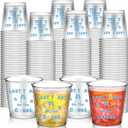 Roshtia 50 Pcs Last Toast on The Coast Bachelorette Party Shot Glasses 2. 87oz Disposable Blue Coastal Bachelorette Plastic Cups for Adult Beach Bridal Wedding Party Favor Supplies