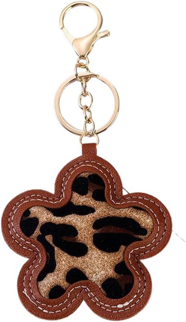 3 x Leopard Print Bag Charms for Women, Cute Leather Keychain Bag Accessories for Handbags Totes & Backpacks, (Mix Colors)