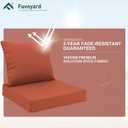 Favoyard Outdoor Seat Cushion Set 22 x 24 Inch Waterproof & Fade Resistant Patio Furniture Cushions with Removable Cover Deep Seat & Back Cushion with Tie Straps for Chair Sofa Couch