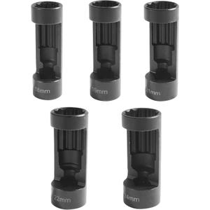 SCUARI 5PCS Strut Nut Socket,18MM 19MM 21MM 22MM 24MM Strut Nut Socket,Car Accessories Strut Sockets,Suspension Strut Sockets Tool with 12 Point 1/2" Drive,Used to Dismounting and Mounting Strut Nuts