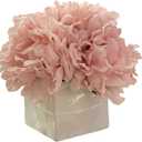 Artificial Flowers with Vase, Fake Peony Flowers in Vase,Faux Flower Arrangements for Home Decor (Pink)