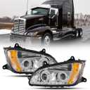 Pair LED Headlights for Kenworth T660 T170 T270 T370 T440 T470 T700 2008-2016 Front Headlight Assembly OE Replacement Driver and Passenger Side DOT Approved [Included All Bulbs]