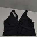 GRAPENT Bikini Tops for Women Cropped StrapCore Tankini Tops Beach Padded Knot Twist Cut Out Adjustable Swimwear Top Only (X-Large, Black)