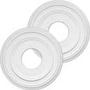 White PU Ceiling Medallions for Light Fixtures and Ceiling Fans, 12-2/8"OD x 4" ID x 1" P (Fits Canopies up to 7")