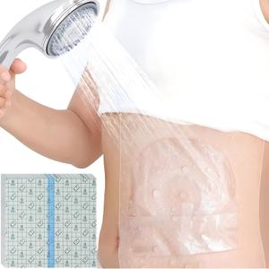 8" x 8" Ostomy Shower Cover [Pack of 50], Ostomy Bag Shower Protector Stoma Shower Guard Colostomy Shower Shields Waterproof Bandage for Women Men Showering (Without Non-stick Central Pad)