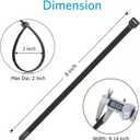 Zip Ties 8 inch (1000 Pack), 40lbs Tensile Strength, Black Cable Ties, Wire Ties for indoor and outdoor use, by Skalon