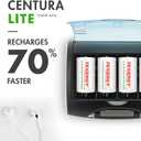 Tenergy Centura Lite 1.2V NiMH Rechargeable D Battery, 3000mAh Low Self Discharge D Cell Batteries, Pre-Charged D Size Battery, UL Certified, 4 Pack